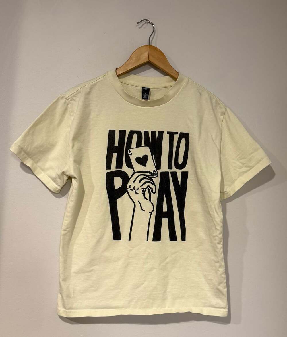 AS Colour "How To Play" Graphic T-Shirt Size S Cream